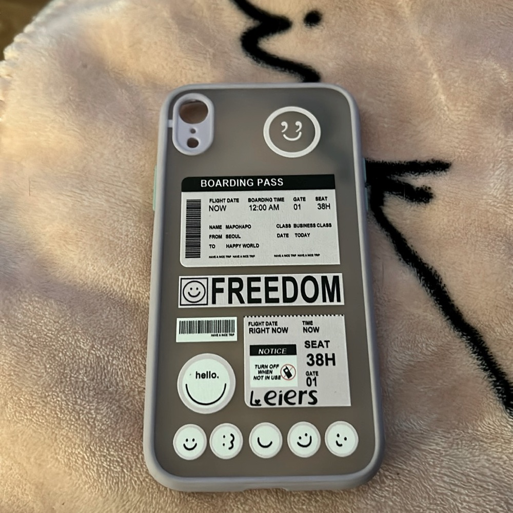iPhone XR case, purple & black from SHEIN.